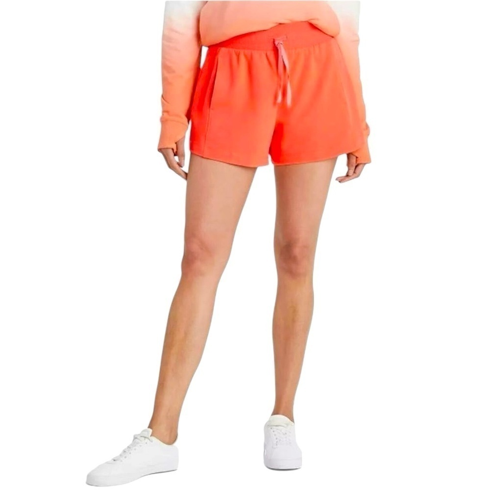 All In Motion High Rise Orange French Terry Drawstring Shorts. Size S. #701
